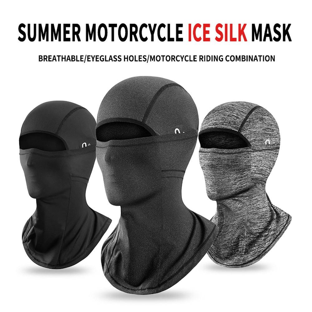 Ciclismo Gelo Seda Balaclava Máscara Facial Completa Protetor Solar Para Motocicleta Lenço Respirável Acessórios Motocicletas