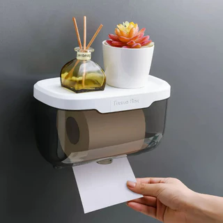 1Pc Caixa De Papel Higiênico Sem Furos Cinzentos À Prova D