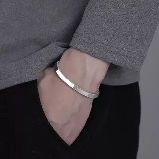 Design de Polimento de Aço Inoxidável de Alta Qualidade Pulseira Aberta de 6mm em forma de C Pulseira Aberta Homens Moda Mulher Pulseira Casual Acessórios