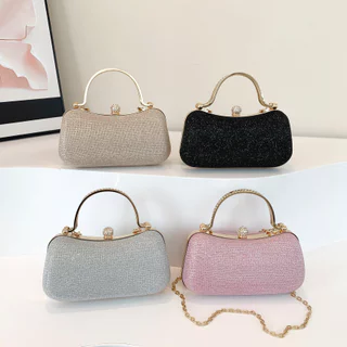 1PCS High-End Refined Solid Color PVC Flash Diamante De Grande Capacidade Bolsa Feminina Para Festas
