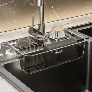 Ventosa De Luxo Leve Cesto De Drenagem De Pia Cozinha Torneira De Rag Sponge Wipe Hanging Drainage