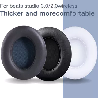 Almofadas Auriculares De Substituição Para Beats Studio 2 & 3 Fones De Ouvido Sem Fio , Couro Com Proteína Macia , Espuma De Memória À Prova De Som Uma Espessura Adicional