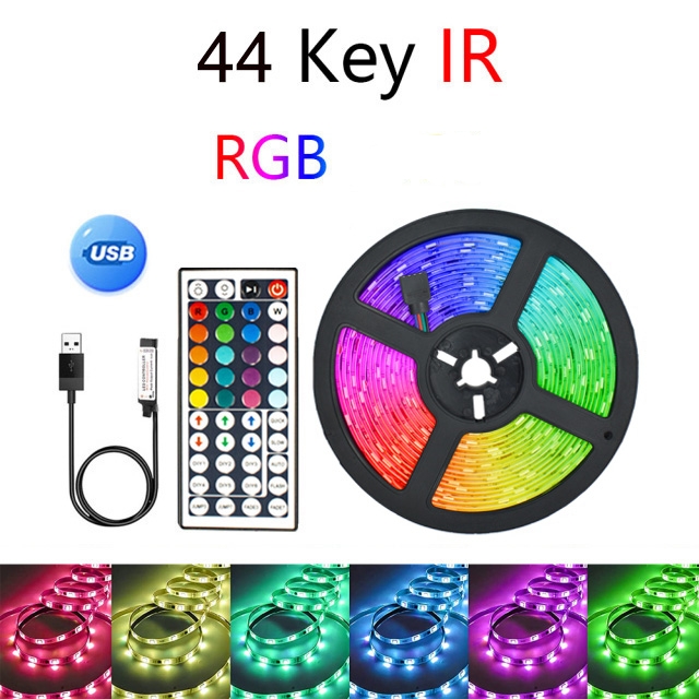 Fita LED 44key USB 5V RGB Com Mudança De Cor TV Home Room Iluminação De Cozinha