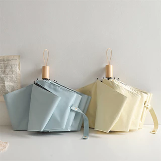 Guarda-Chuva Francês Retro Dobrável Tanto Para Proteção Contra Quanto Solar , UV , Sistema Minimalista Feminino De Abstinência