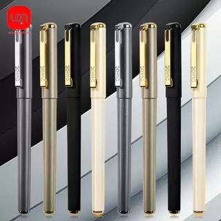 Elegante Canetas Prateadas 9pcs Neutras De Alta Qualidade , 0,7mm , Escrita Suave , Adequadas Para Aprendizado E Uso Em Escritório , Tinta De Secagem Rápida , Três Opções De Cores , Núcleo Substituível , De Volta À Escola