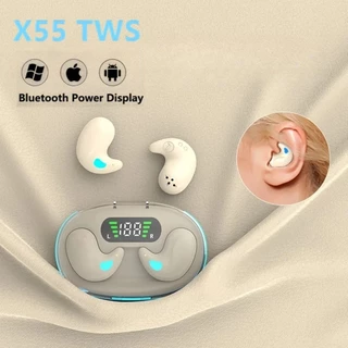 X55 Mini Fone De Ouvido Sem Fio Fones Redução Ruído Esporte Jogo Sono Bluetooth 5.0 Alta Fidelidade Música Estéreo