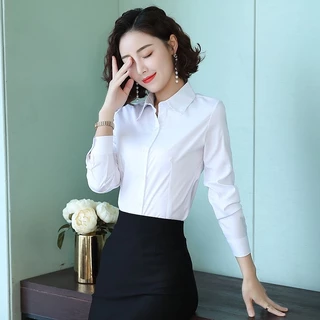 Camisa De Presságio Fino Ajuste Topo design Diário Azul Puro Versão Coreana Moda casual Escritório Feminino Versátil Pri
