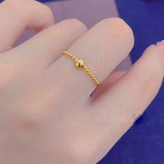 1pc Ouro Torcido Grânulo Anel Elegante Minimalista Jóias Para Presente Feminino
