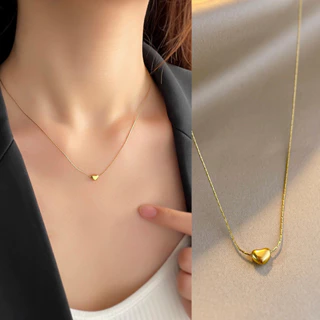 Colar de pingente de coração pequeno de aço de titânio feminino usa moda luz nicho de luxo colar de Design de alta quali