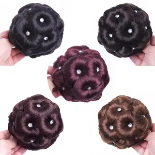 Versátil Clipe Em Flor Bud Peruca Vintage Strass Simulação Grampo De Cabelo Acessório