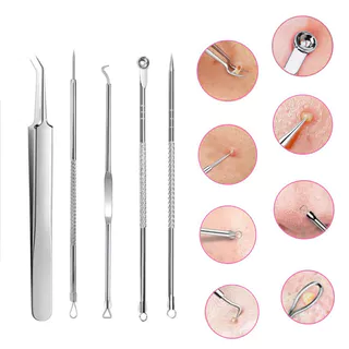 Conjunto De Ferramentas De Extração De Cravo Pode Remover Manchas , etc . Para Rosto , Testa , Nariz , Cuidados Faciais