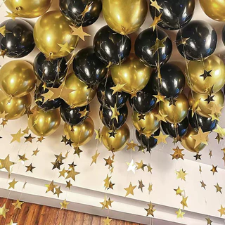 Preto ouro prata branco Metal engrossado balão Bar festa de aniversário decoração cena decoração balão lantejoulas