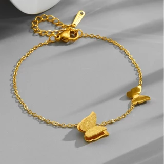 Colar De Borboleta Estilo INS De Aço De Titânio , Pulseira , Brincos , Elegante , Sensação De Alta Qualidade , Banhado A