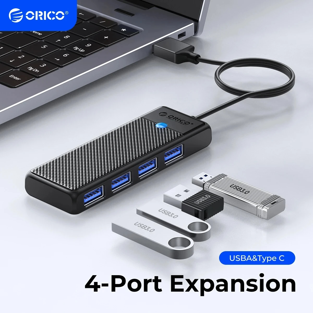 ORICO USB HUB 3.0 Adaptador De 4 Portas Expansão Dock Ultra-Slim OTG Para Acessórios De Computador PC