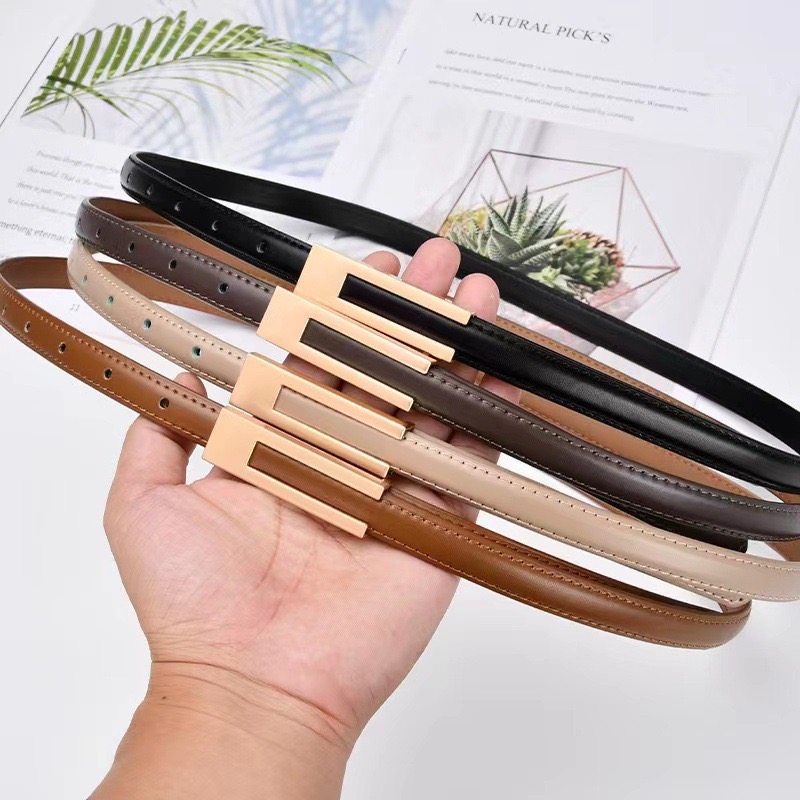 Elegante Cinto De Fivela Quadrado Dourado Fino Feminino Simples E premium De Negócios Saia Embelezada jeans Para Uso Diário