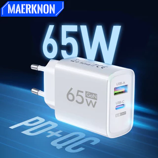 PD 65W GaN Carregador USB Tipo C De Carga Rápida 3.0 Adaptador Do Telefone Móvel Carregamento Rápido Para iPhone 15 14 S