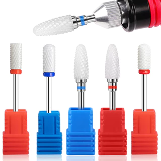 Kit-5 Brocas De Cerâmica , Formato De Milho Cerâmico Único Para Arte Em Unhas , Máquina Elétrica Moer Ferramentas Especi