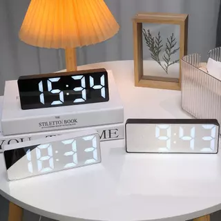 Led Espelho Mesa Despertador Alarme Digital Snooze Display Tempo Desktop Relógios De Eletrônicos Luz Noturna USB