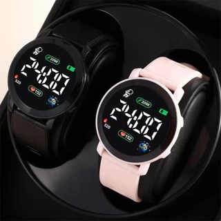 2PC Led Digital Watch , Relógio Eletrônico Casual Criativo Unisexo Fashionable Para Estudantes