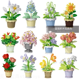 Planta Em Vasos De Flores Blocos De Construção Brinquedos Meninas Meninos Presentes