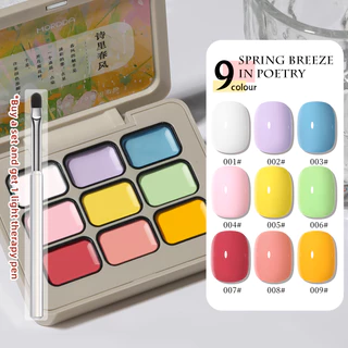 Conjunto De Esmaltes Em Gel De 9 Cores MORDDA , Kit De Esmalte Sólido Chic Breeze , Imersão LED UV , Textura Cremosa De