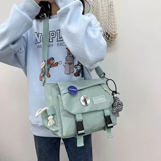 Novo Estilo ins Japonês Harajuku Retro Tooling Diagonal Bag Fêmea Estudante Simples Bolsa Mensageiro de Grande Capacidade Macho Um @