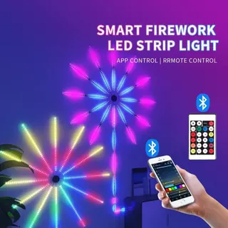 Lâmpada Colorida De Fogos De Artifício APP Bluetooth Controle Móvel LED Rotativa Digital Inteligente Para