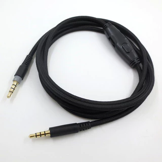 1,5m Cabo De Áudio De Substituição Para HyperX Cloud Alfa G633 G933 Fones De Ouvido Aux Fio Trançado Com Controle De Volume Mic Mudo Compatível Jogos G233