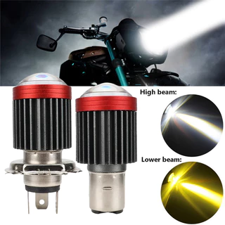 1 Peça 12V-80V Alto Brilho LED Farol Da Motocicleta Feixe/Baixo H6/BA20D H4 1200LM Bicolor Acessórios