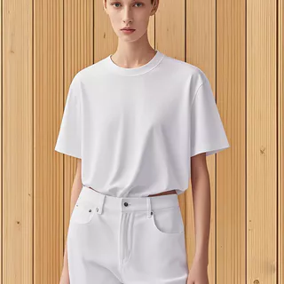 Manga curta feminina verão em torno do pescoço solto All-Match na moda único topo preto/branco camiseta