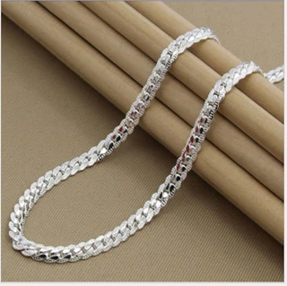 Comércio Exterior Europa América América Venda a Quente 5MM Colar Lateral Completo Personalidade Transfronteiriça Colar Simples de Prata 67cm Corrente