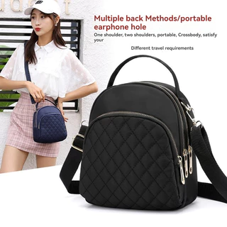 Novo Estilo Saco Fêmea de Nylon Bordado em Saco Fêmea de Grande Capacidade Rhombus Shou