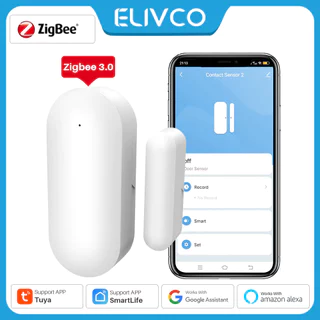 ZigBee Detector De Sensor De Janela De Porta Tuya Smart Life App Sistema De Alarme De Proteção De Segurança Doméstica Para Alexa Google Assistant