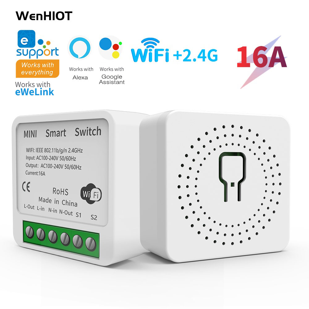 Mini Interruptor WiFi Suporte De Inteligente eWeLink APP Funciona Com Alexa Google Home voice control