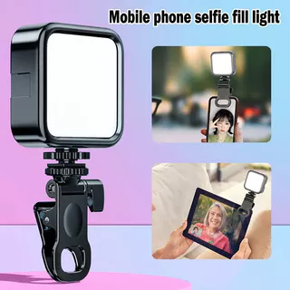 Mini Luz De Vídeo Led Para Câmera De Mesa Telefônica Portátil Selfie Fill Light Com Clip Ballhead 170 ° Sapato Frio Ajustável