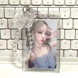 Porta-Cartões Transparente Chaves Borboleta De Cristal De Estudante Refeição