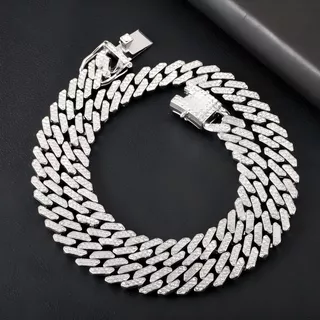Hip-hop Moda 13mm Gelo Diamante Miami Garra Cuba Corrente Bling rap Colar Jóias Masculinas