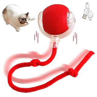 [Quick] Brinquedo elétrico de bola para gatos com rolamento automático para animais de estimação Brinquedo inteligente p
