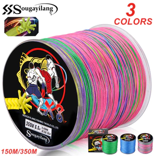 Sougayilang Linha De Pesca 150M-350M 8 Fios PE Trançada Super Forte Tali Pancing 3 Cores 15-80LB