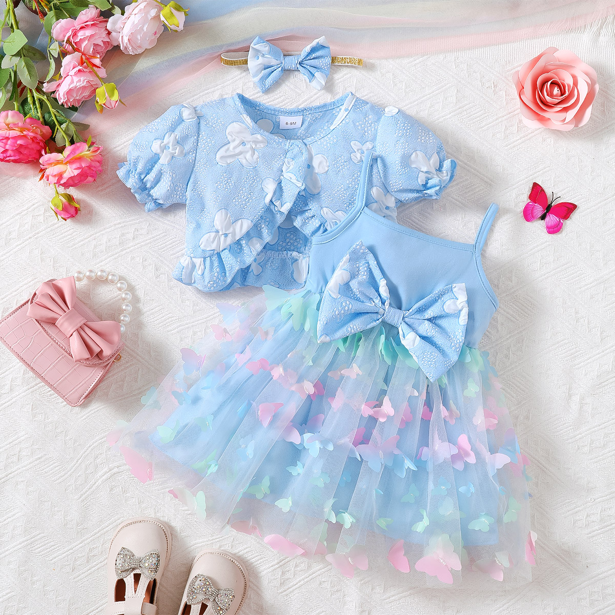 0-3 Anos Conjunto De Roupas De Verão Para Menina Bebê Manga Curta ...