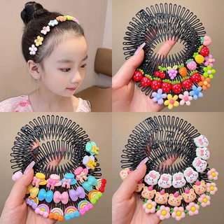 Pente De Cabelo Arrumado De Verão Em Forma De Disco Fofo Infantil Desenho Animado Tesoura Invertida Para A Parte De Trás