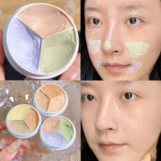 Corretivo De Cobertura Total De 3 Cores-Corretor À Prova D'água Para Manchas , Olheiras E Linhas Finas em Oferta na Shopee