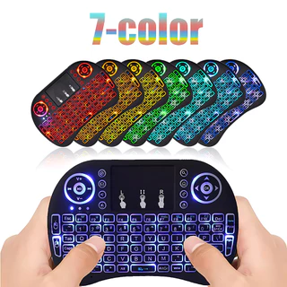 I8 Mini Teclado Sem Fio 2.4G Com Luz De Fundo Do Inglês Air Mouse Remote Touchpad Para Android TV Box PC 1 Peça Bateria De Lítio