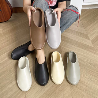 2024 Novas Chinelos Baotou Para Primavera/Verão Masculino Sapatos De Buraco Exterior , Preguiçosos De Um Degrau , Casuais