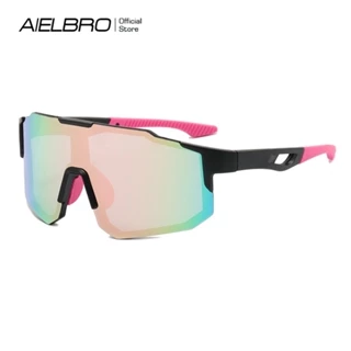 AIELBRO UV400 Óculos De Sol Para Ciclismo Homens Mulheres Bicicleta Esportes Ao Ar Livre À Prova De Poeira E UV400 Baseb
