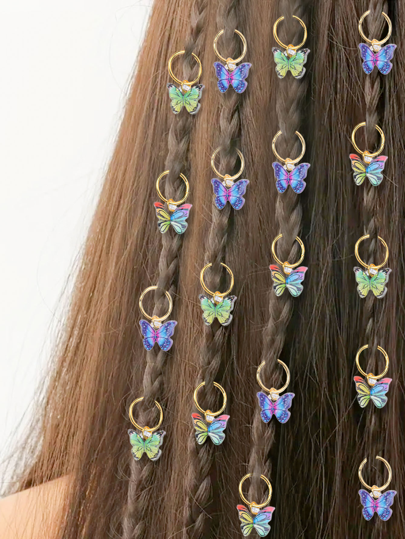10pcs Punk Street Punk Street Shooting Trendy Braid Headwear Trança de Rua para Crianças com Acessórios de Cabelo