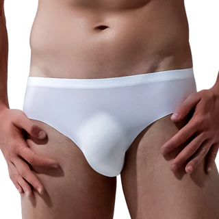 Roupa Íntima Masculina De Seda Gelada-Cuecas Transparentes E Respiráveis | Secagem Rápida Sem Costura Para O Verão