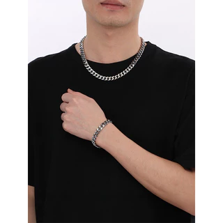 1 conjunto masculino exclusivo colar cubano e pulseira conjunto presentes de feriado uso diário