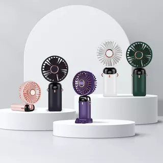 Mini Ventilador Recarregável De 5000mAh Com Display LED De 5 Velocidades Portátil