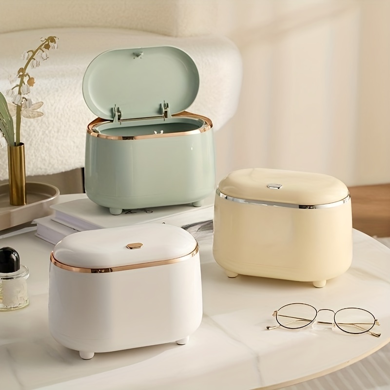 1pc /cream Estilo Lixeira de mesa de trabalho Lata de lixo Bancada de mesa de jantar Tubo de armazenamento Pequeno cesta de papel